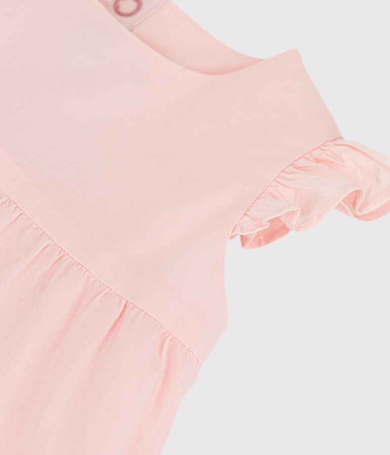 &Auml;rmelloses Babykleid aus Popeline rosa