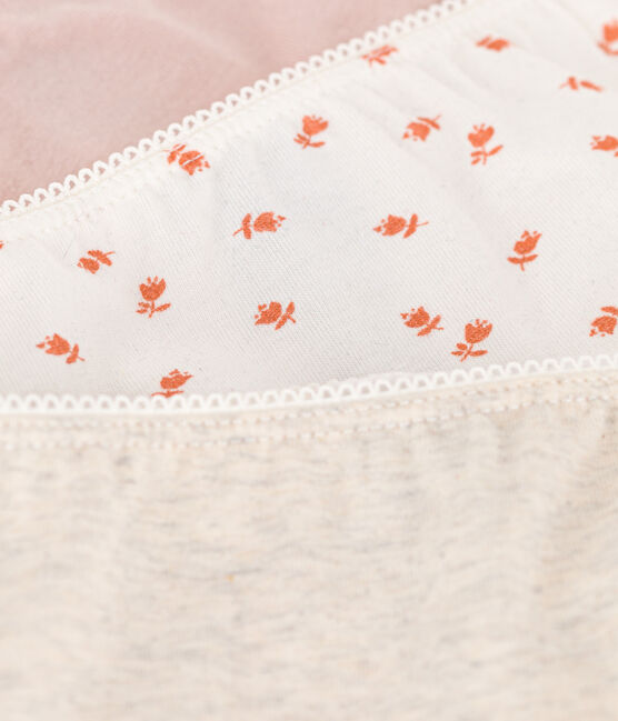 3er-Set Slips aus Baumwolle mit Blumenmuster für Mädchen variante 1