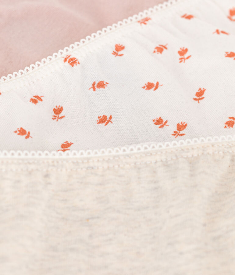 3er-Set Slips aus Baumwolle mit Blumenmuster f&uuml;r M&auml;dchen variante 1