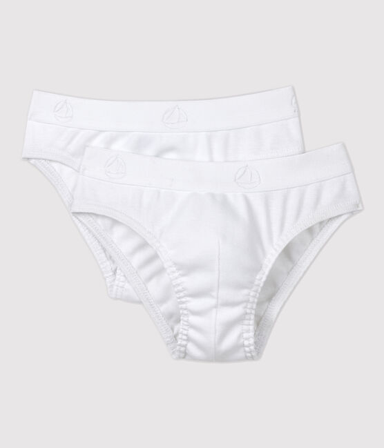 2er-Set weiße Slips aus Bio-Baumwolle für Jungen variante 1