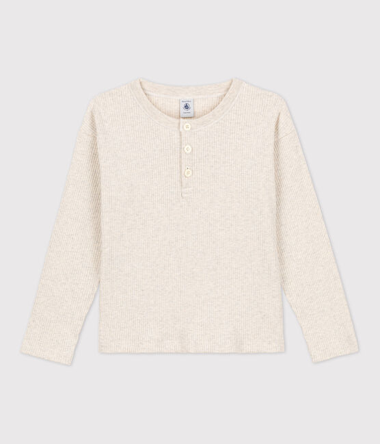 Kinder-T-Shirt aus Baumwolle für Jungen beige MONTELIMAR CHINE