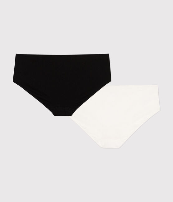 Set aus 2 einfarbigen Damen-Shortys aus Baumwolle und Elastan variante 1