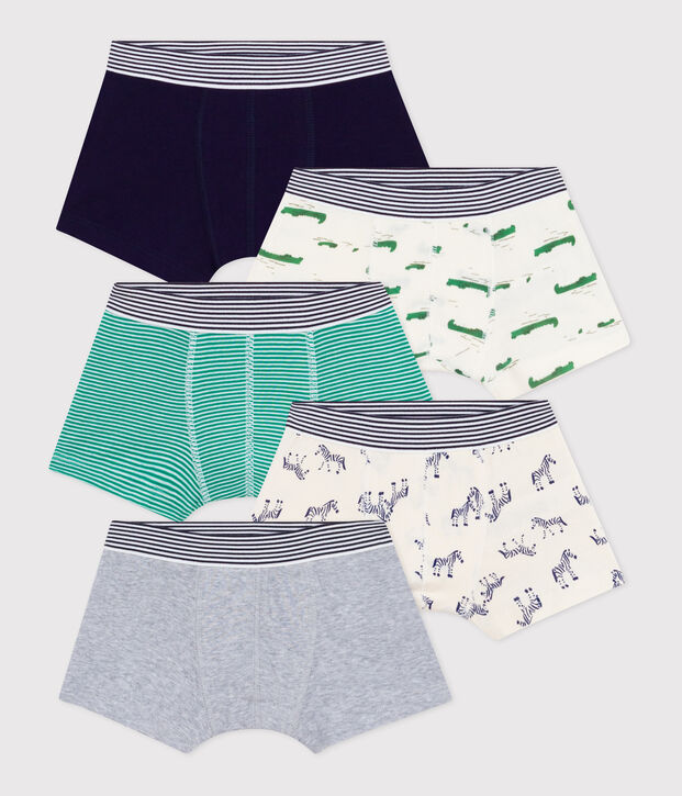 Set Kinder-Boxershorts aus Baumwolle mit Tier-Motiven vielfarbig