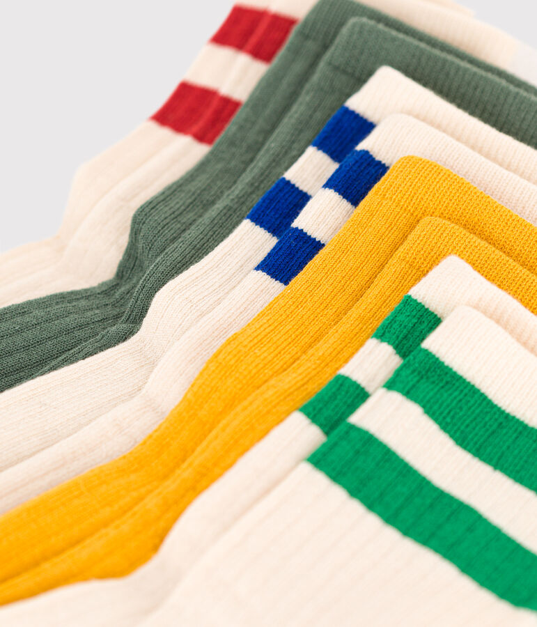 5 Paar Kindersocken aus Baumwolle mit Sportmotiv vielfarbig