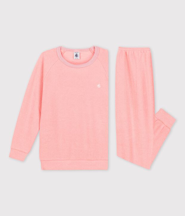 Kinderpyjamas aus Frottee rosa