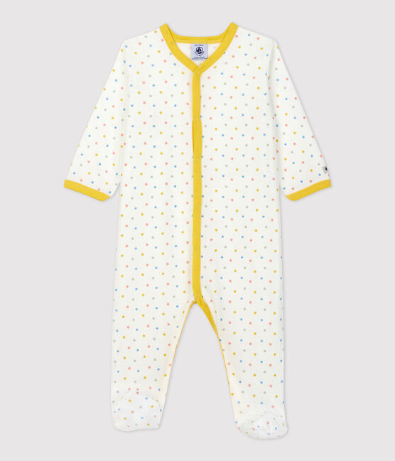 Baby-Strampler aus Bio-Baumwolle weiss MARSHMALLOW/weiss MULTICO