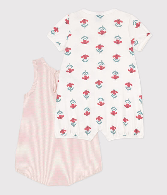 2er-Set Baby-Kurzoverall aus Baumwolle mit Blumenmotiv variante 1