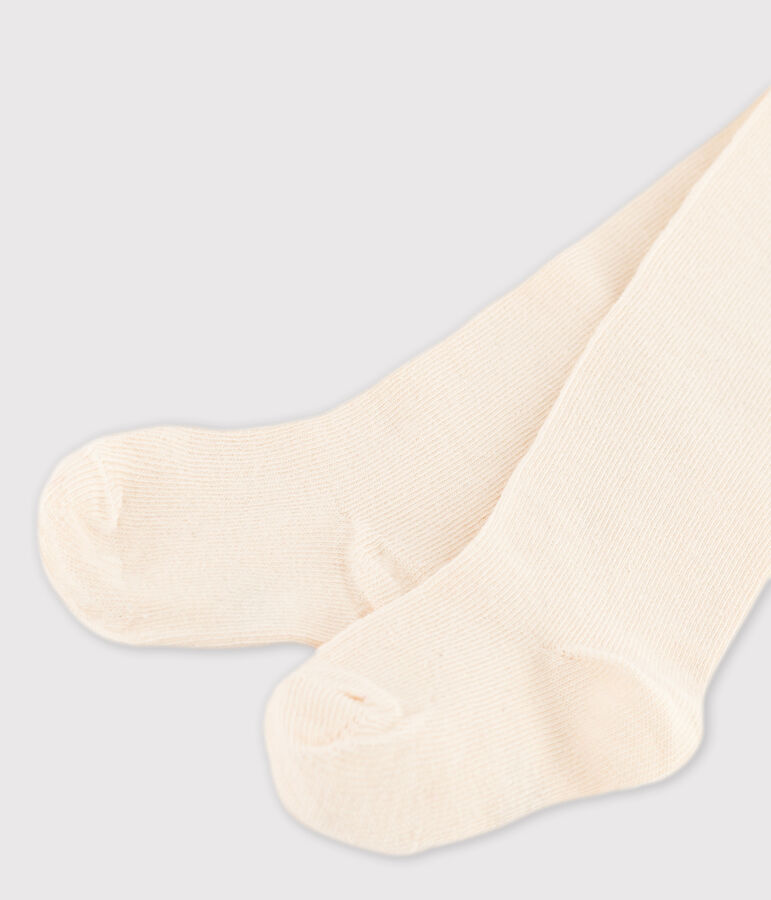 Einfarbige Baby-Strumpfhose aus Baumwolle naturfarben