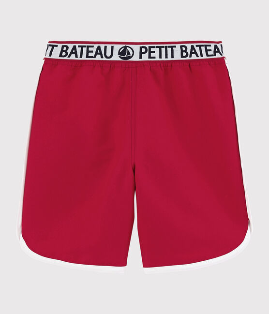 Kinder-Badeshorts aus recyceltem Material für Jungen rot TERKUIT