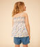 Ärmellose Kinder-Bluse aus Baumwolle mit Punkten für Mädchen weiss MARSHMALLOW/weiss MULTICO