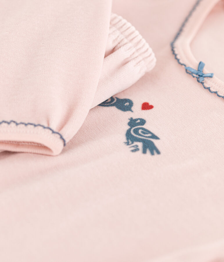 Kinderpyjama aus Nicki f&uuml;r M&auml;dchen rosa