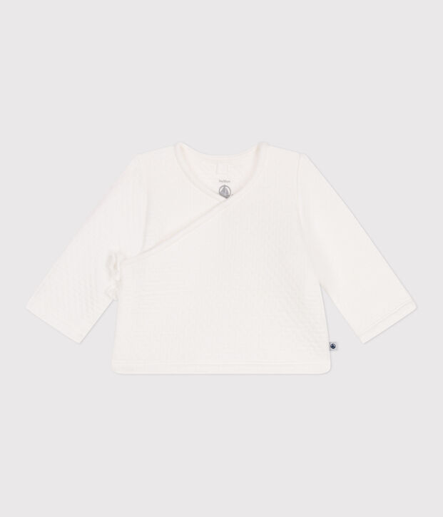 Baby Wickeljacke aus gestepptem Baumwoll-jersey weiss