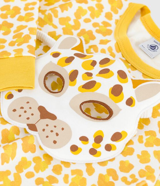 Kinder-Pyjama zum Verkleiden aus Baumwolle mit Leoparden-Motiv weiss MARSHMALLOW/weiss MULTICO