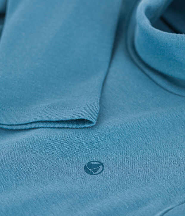 Kinder-Rollkragenshirt aus Baumwolle blau