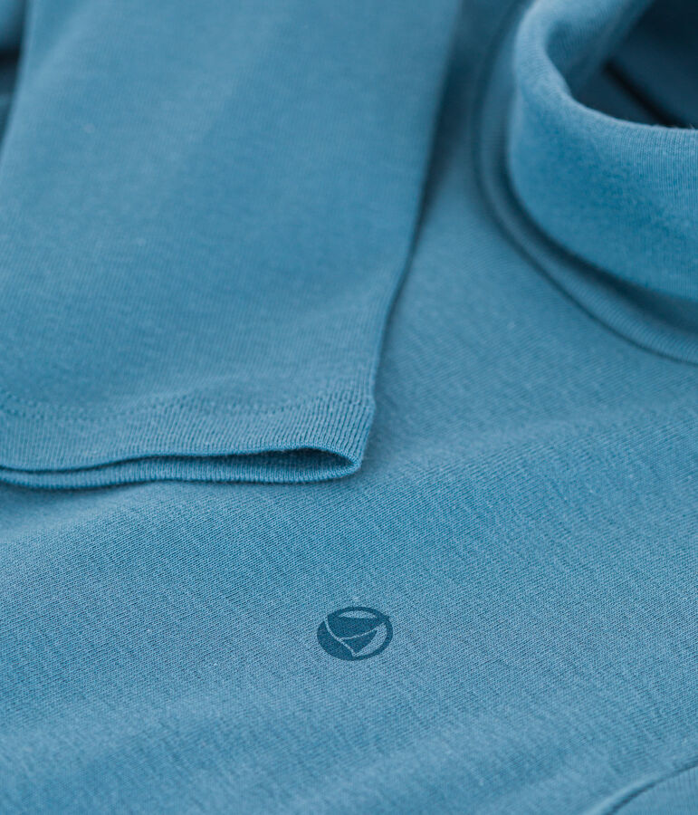 Kinder-Rollkragenshirt aus Baumwolle blau