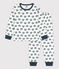 Kinderpyjama aus Molton mit Schneckenmotiv weiss MARSHMALLOW/ DUCKY