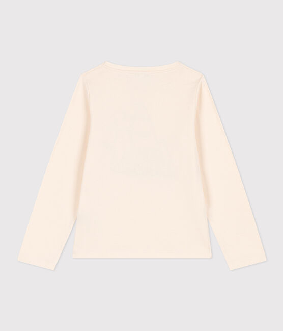 Langärmeliges T-Shirt aus Baumwolle für Kinder/Mädchen naturfarben AVALANCHE