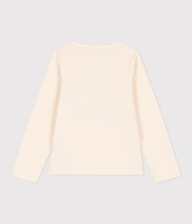 Lang&auml;rmeliges T-Shirt aus Baumwolle f&uuml;r Kinder/M&auml;dchen naturfarben