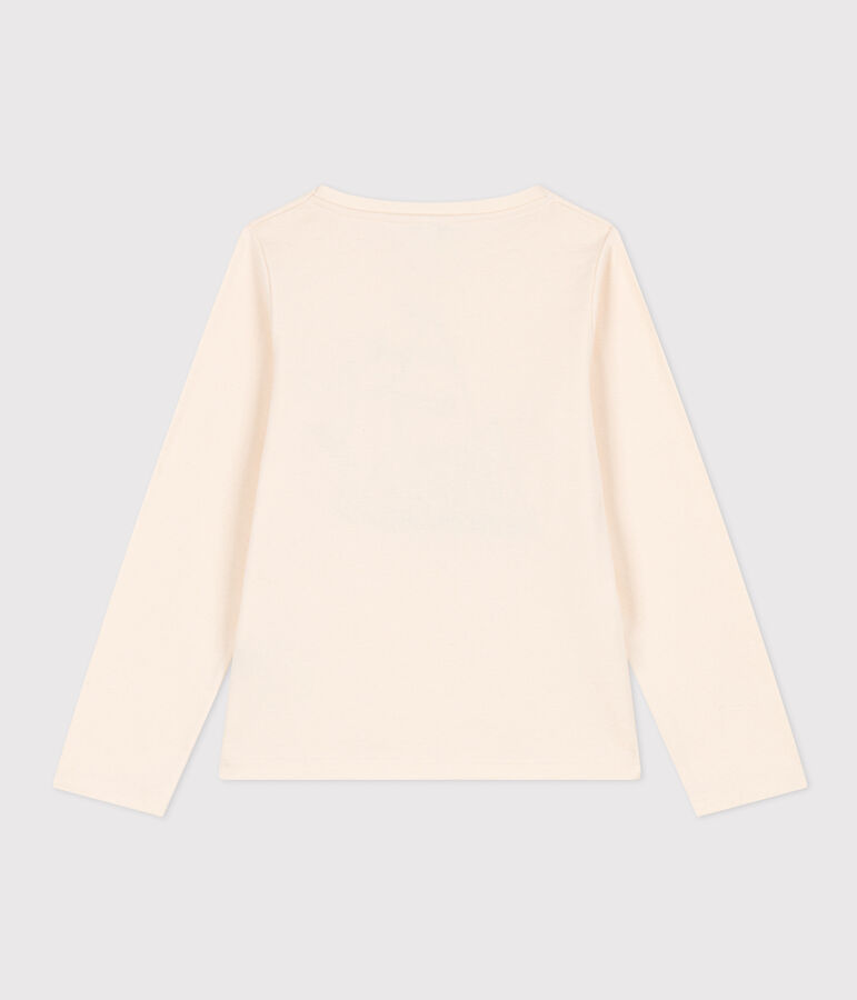 Lang&auml;rmeliges T-Shirt aus Baumwolle f&uuml;r Kinder/M&auml;dchen naturfarben