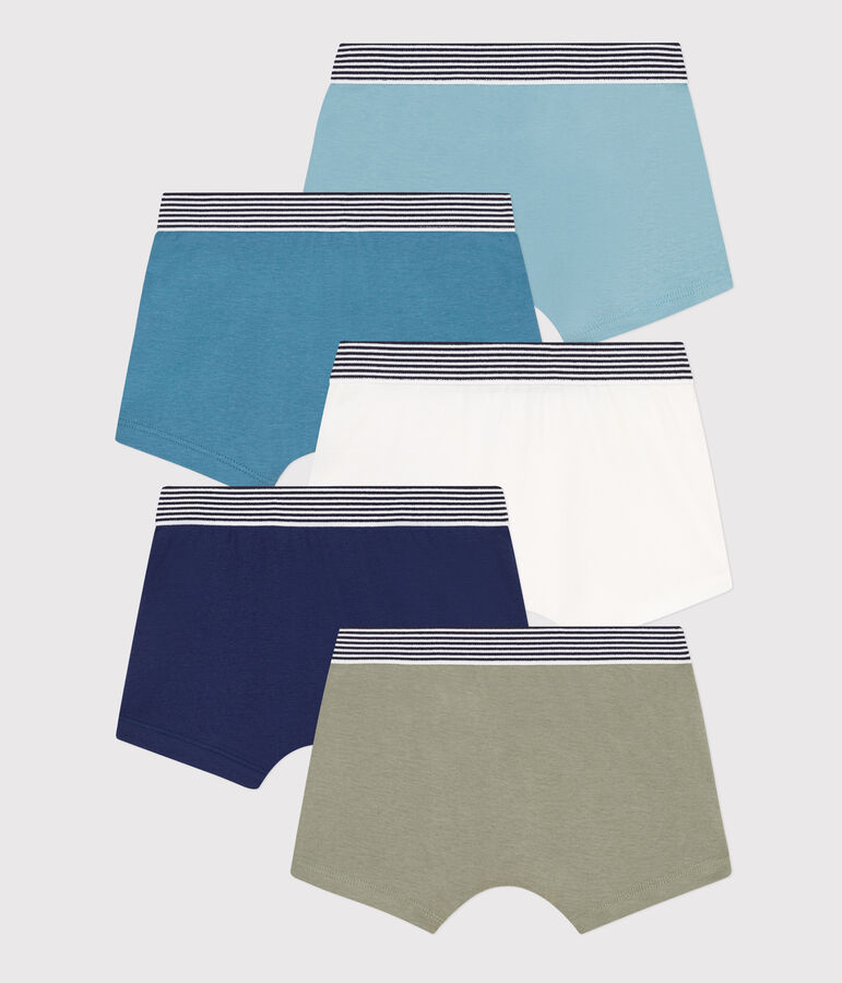 5er-Set einfarbige Boxershorts aus Baumwolle f&uuml;r Jungen vielfarbig