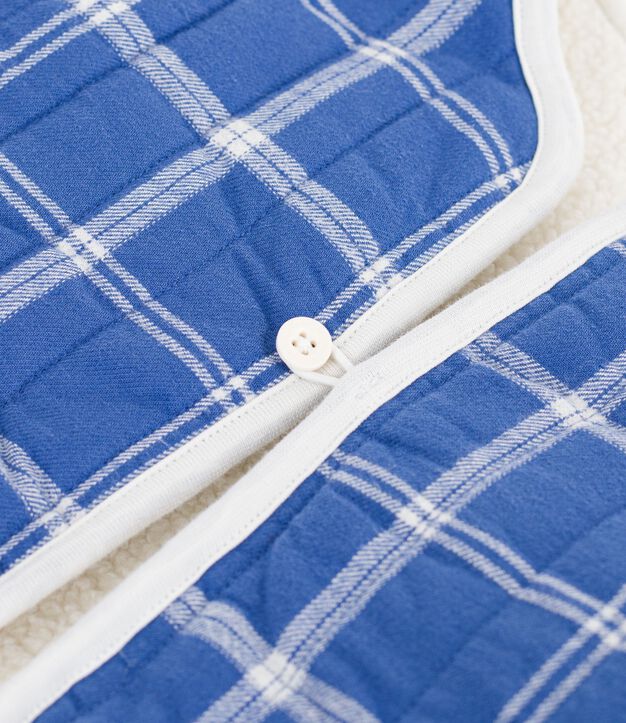 Baby-Weste aus Flanell und Sherpa mit Karomuster naturfarben/vielfarbig