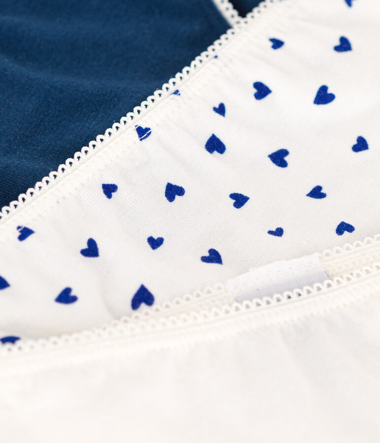 3er-Set-Slips mit Herzmotiv aus Baumwolle und Elasthan f&uuml;r M&auml;dchen vielfarbig