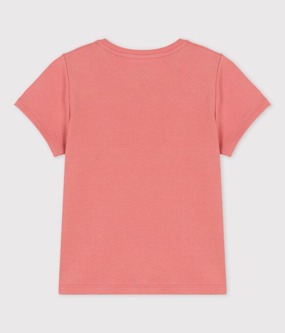 Kurzärmeliges T-Shirt aus Baumwolle für Mädchen rosa PAPAYE