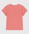 Kurzärmeliges T-Shirt aus Baumwolle für Mädchen rosa PAPAYE