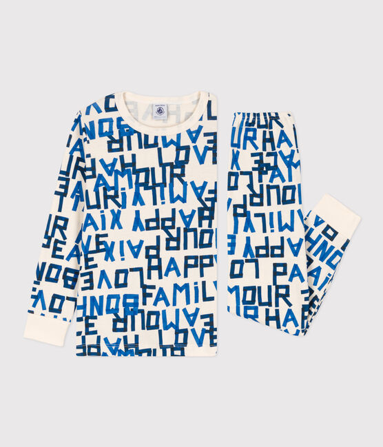 Kinderpyjama aus Baumwolle "mots bleus" weiss AVALANCHE/ MULTICO