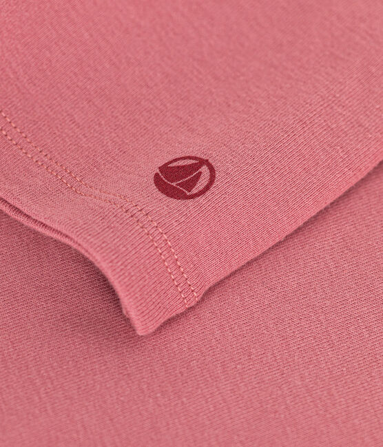 Langärmeliges Kinder-T-Shirt aus Rippstrick für Mädchen rosa ROSEWOOD