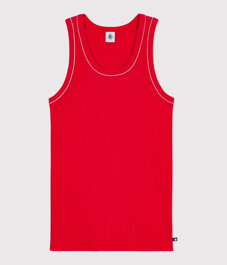 Damen-Tanktop aus einfarbiger Baumwolle rot