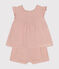 Baby-Set mit Bluse und Shorts aus Musselin-Stoff rosa SALINE