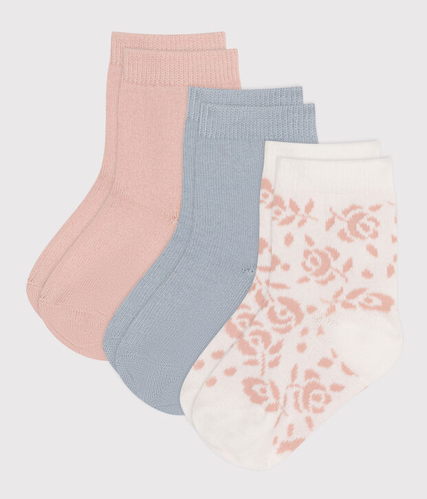 3er-Set Baby-Socken aus Baumwolle mit Blumenmotiv vielfarbig