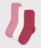 3er-Set Kinder-Socken aus Baumwolle mit Herz-Lochstickerei vielfarbig