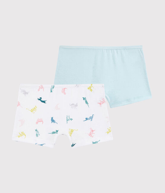2er-Set Shortys mit buntem Katzenmotiv für Mädchen variante 1