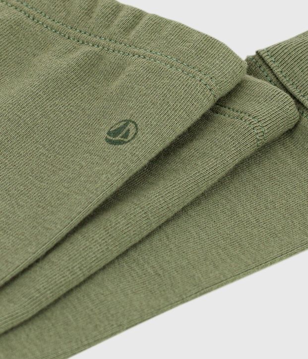 Baby-Leggings aus einfarbiger Baumwolle OLIVINE