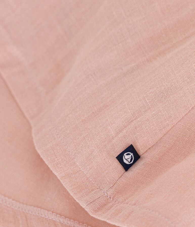 Kurz&auml;rmeliges Babykleid aus dickem Jersey und Musselin rosa/rosa