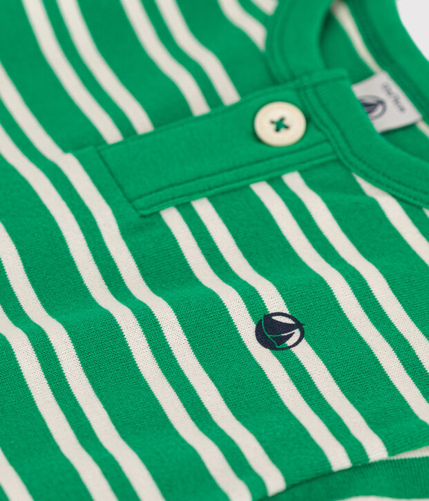 Kurz&auml;rmeliges Baby-T-Shirt aus Jersey gr&uuml;n/naturfarben