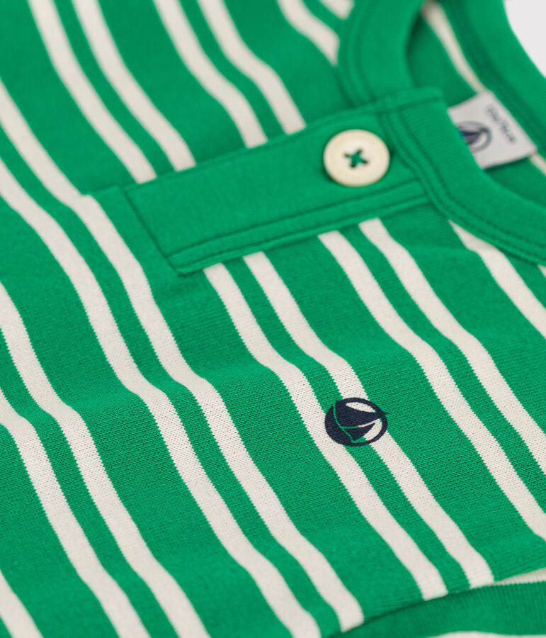 Kurz&auml;rmeliges Baby-T-Shirt aus Jersey gr&uuml;n/naturfarben