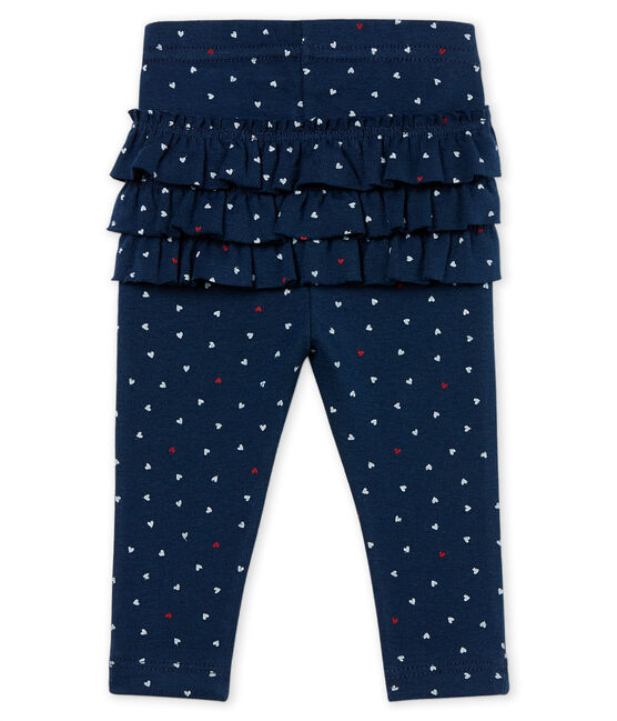Gemusterte baby-legging mädchen blau HADDOCK/weiss MULTICO