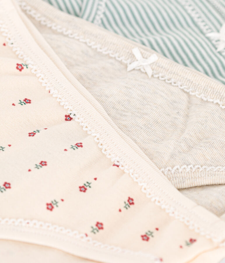 3er-Set-Slips aus Baumwolle f&uuml;r M&auml;dchen vielfarbig