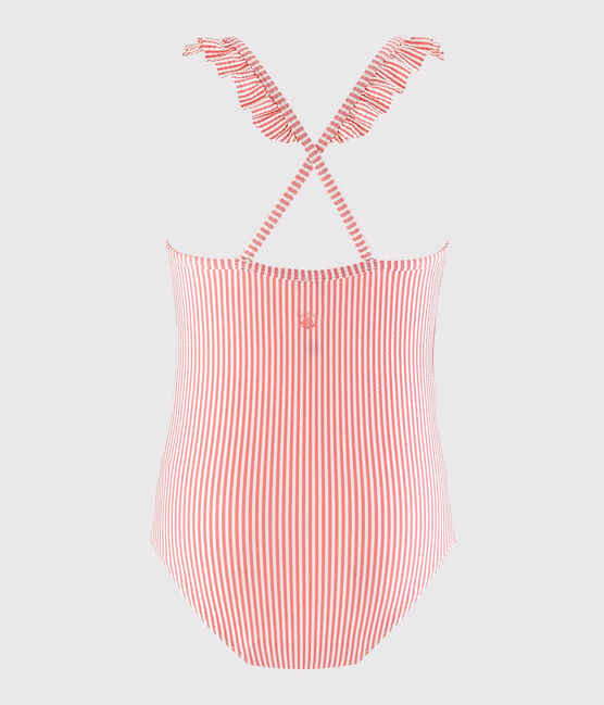 Kinder-Badeanzug aus recyceltem Material für Mädchen rosa GRETEL/weiss MARSHMALLOW