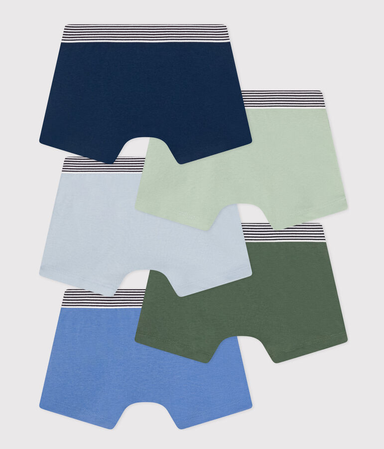 Set aus 5 einfarbigen Kinder-Boxershorts aus Baumwolle variante 1