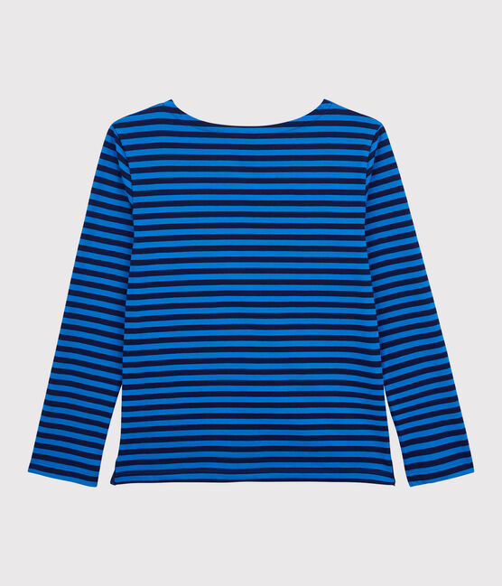 Baumwoll-T-Shirt mit Marinestreifen Damen blau SMOKING/ RUISSEAU