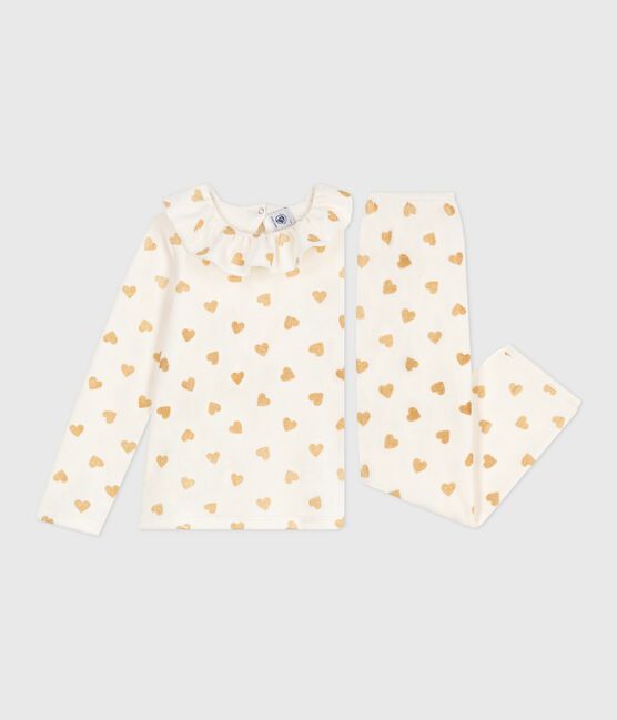 Kinder-Pyjama aus Nicki mit goldenem Herzmotiv MILK/ DORE