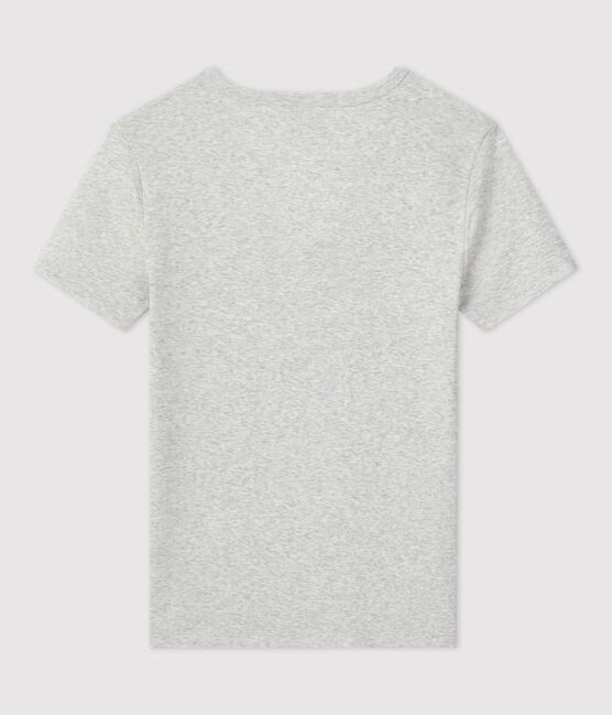 T-Shirt L’ICONIQUE aus Baumwolle mit V-Ausschnitt für Damen grau BELUGA CHINE