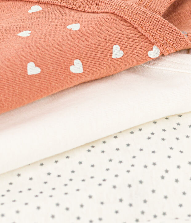 3er-Set lang&auml;rmelige Wickelbodys aus Baumwolle vielfarbig