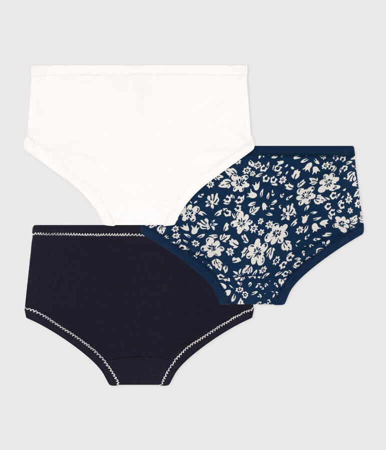 3er-Set Slips aus Baumwolle und Elastan mit Blumenmuster f&uuml;r M&auml;dchen vielfarbig