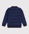 Kinder-Sweatshirt mit Polokragen aus Baumwolle mit Streifen blau/gr&uuml;n/blau