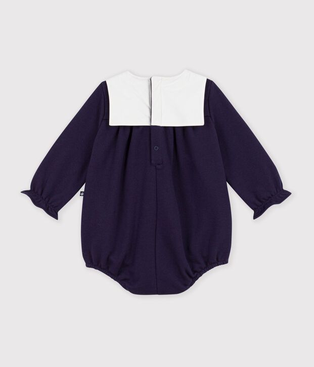 Baby-Kurzoverall aus einfarbiger Baumwolle mit Kragen SOIR
